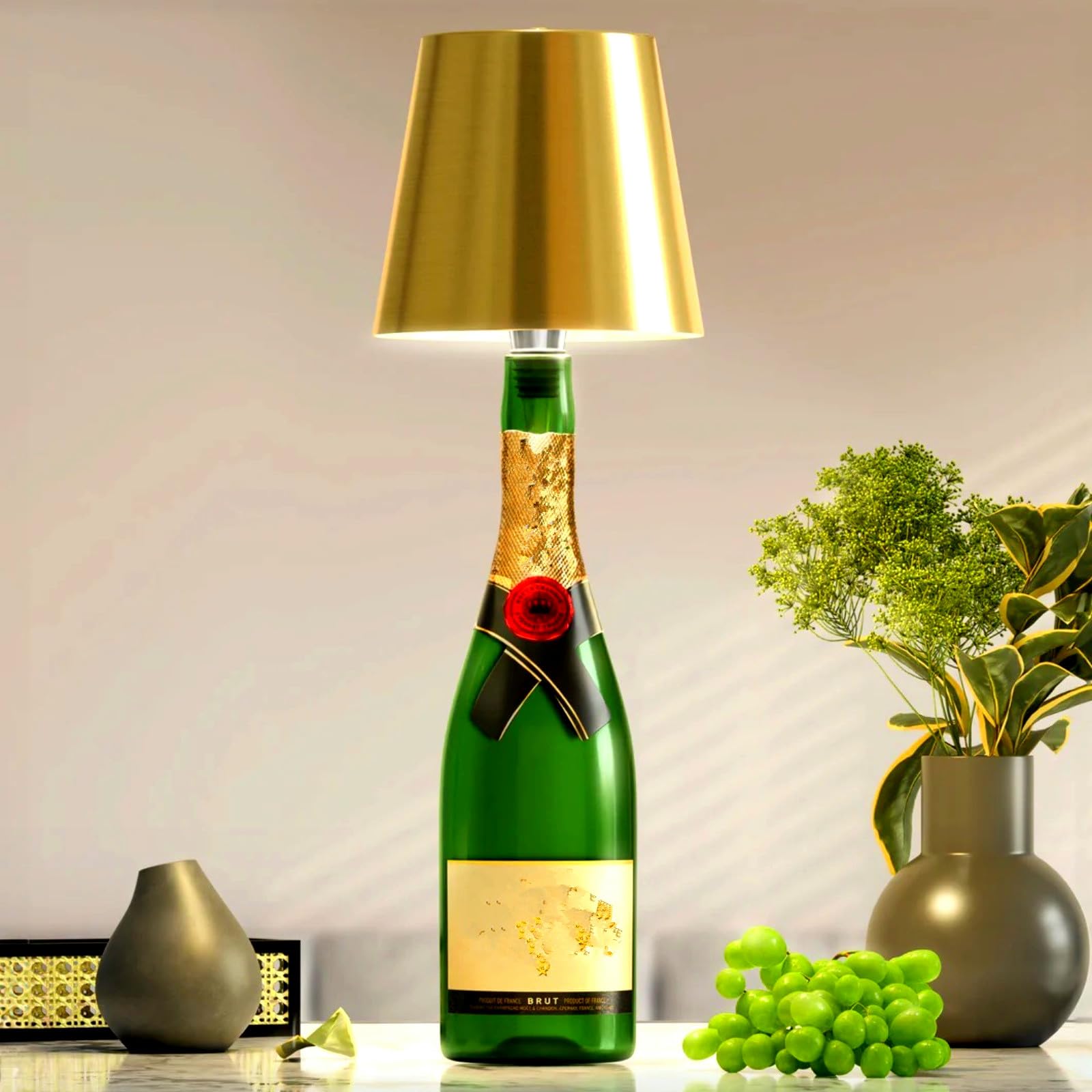 Wireless Bottle Lamp,3 Color Rechargeable Wine Bottle Lights Kit